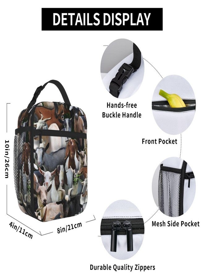 ACDRUING Farm Animals Goats Leakproof Lunch Bag Large Capacity Lunchbox Insulated Reusable Lunch Tote Bags Cooler Lunch Container For Work/Office/Picnic/Travel - Image 5